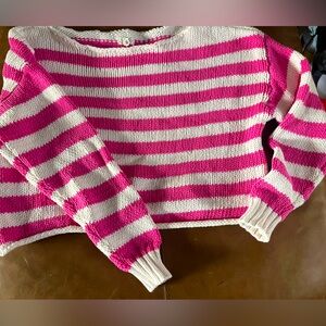 Aerie striped crop sweater ! So cute -worn once washed and laid flat to air dry